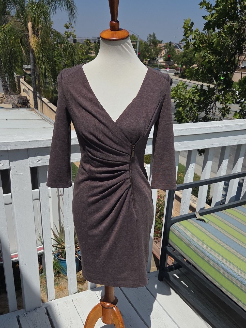 Jessica Simpson Brown Faux-Wrap Dress 2